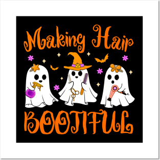 Funny Making Hair Bootiful Hairdresser Ghost Halloween Posters and Art